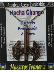 Handgefertigter Talisman aus Edelstahl, Axt Chango