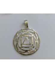 Silber Metall Erstes Chakra Symbol