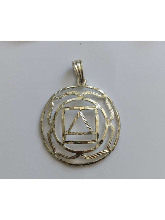 Silber Metall Erstes Chakra Symbol