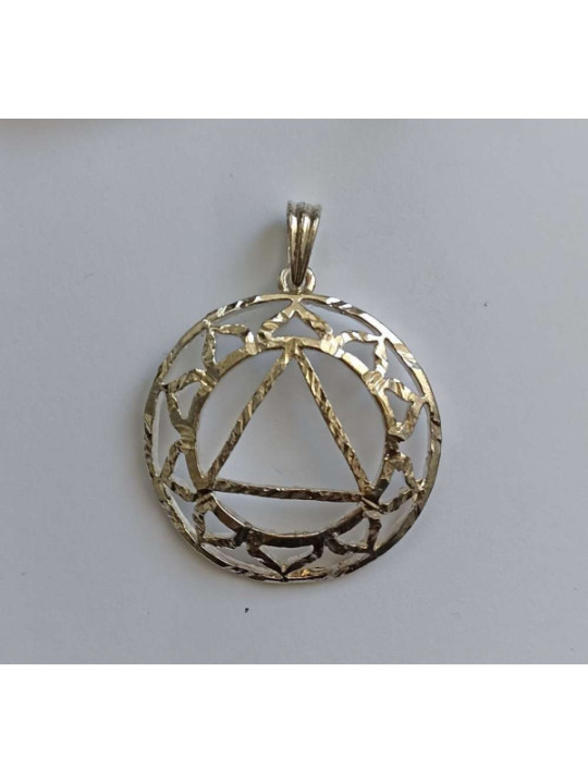 Silber Metall Drittes Chakra Symbol