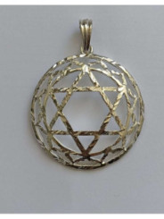 Silbernes Metall-Symbol des vierten Chakras