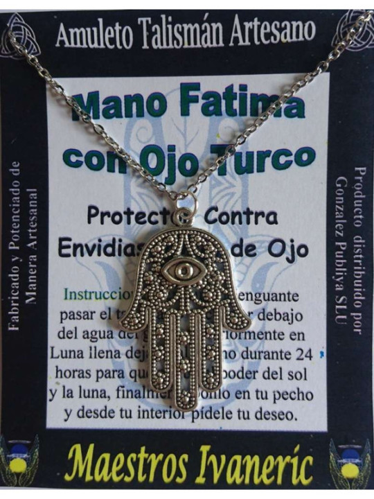 Handgefertigter Talisman Hand der Fatima durchbrochene Arbeit mit Auge
