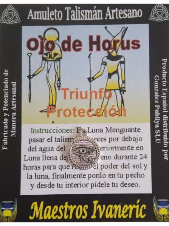 Talismanic Craftsman Auge des Horus Medaille, 1,8 cm Durchmesser.