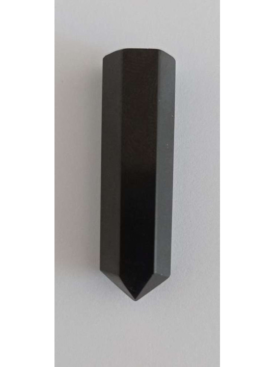 Zweistufiger schwarzer Obsidian 2-3cm Mineralspitze