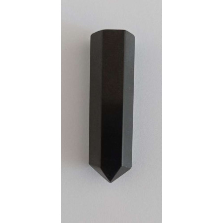 Zweistufiger schwarzer Obsidian 2-3cm Mineralspitze