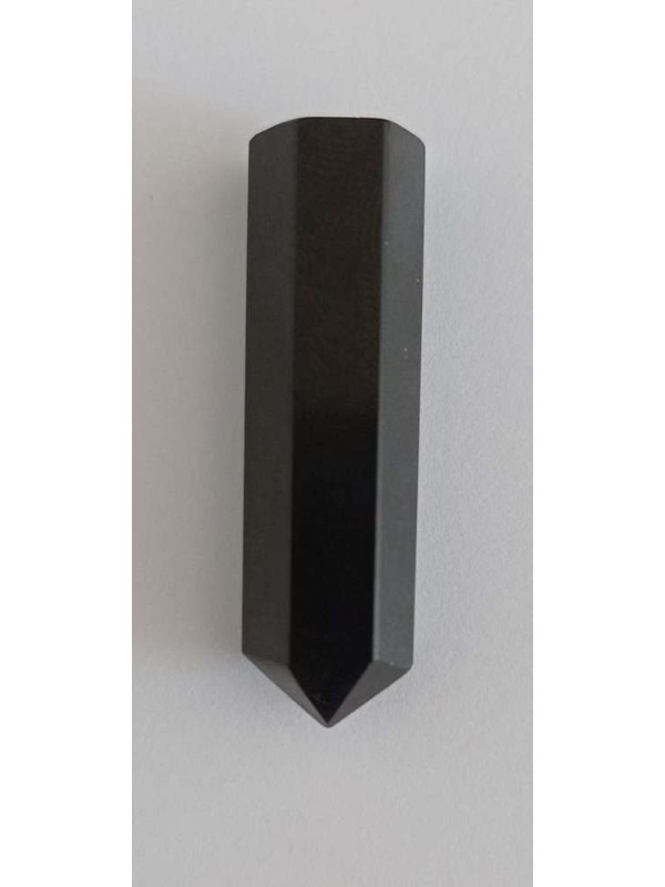 Zweistufiger schwarzer Obsidian 2-3cm Mineralspitze