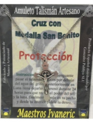 Talismanisches Handwerkerkreuz mit Medaille des Heiligen Benedikt
