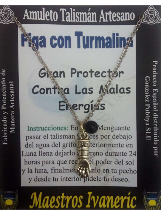 Handgefertigter Talisman Figa Faust mit Turmalin