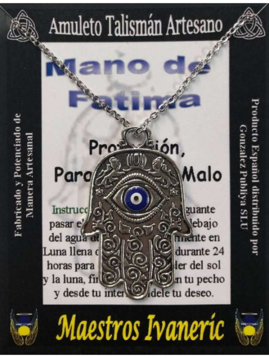 Handgefertigter Talisman Hand der Fatima mit türkischem Auge