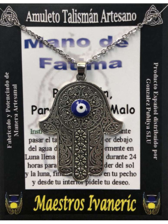 Handgefertigter Talisman Hand der Fatima mit türkischem Auge