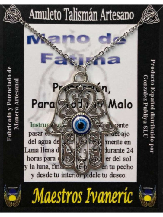 Handgefertigter Talisman Hand der Fatima mit türkischem Auge