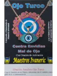 Türkenauge-Amulett aus Harz mit Metall, türkisblau