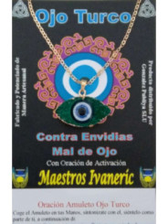 Türkisauge-Amulett aus Harz mit Metall, grün
