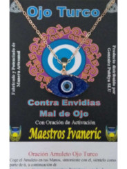 Türkisauge-Amulett aus Harz mit Metall, blau