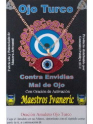 Amulett Türkisches Auge aus Harz mit Metall, rot