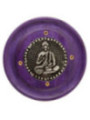 Lila Räuchergefäß mit rundem Griff aus Holz, Buddha