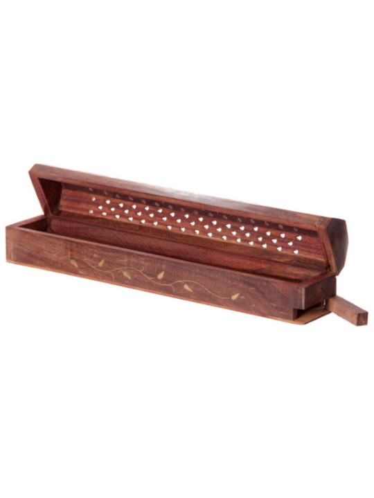 Räucherstäbchen-Box, Ranken-Design, Holz, für Kegel und Stäbchen