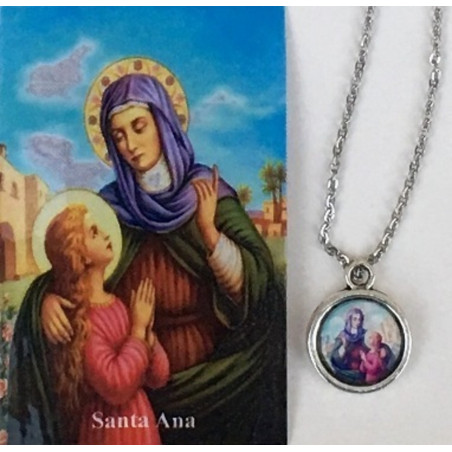 Emaillierte Medaille Sankt Anna 14mm mit Druck