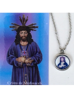 Emaillierte Medaille Jesus von Medinaceli 14mm mit Druck