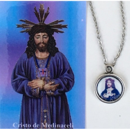 Emaillierte Medaille Jesus von Medinaceli 14mm mit Druck