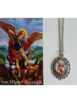 Emaillierte Medaille Sankt Michael 14mm mit Druck