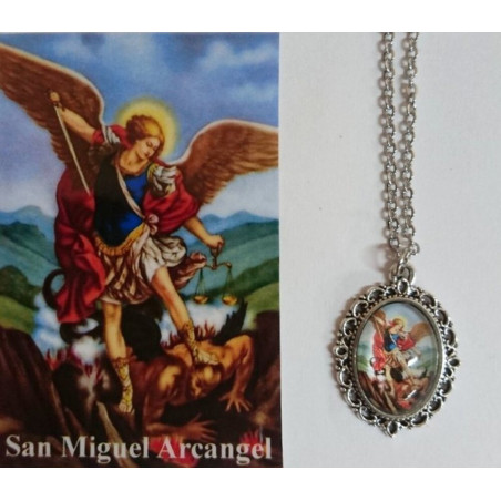 Emaillierte Medaille Sankt Michael 14mm mit Druck