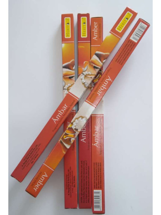 Beförderung! Bernstein. Echtes indisches Räucherwerk Heritage 8 Stäbchen