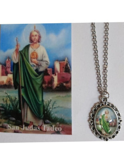 Emaillierte Medaille St. Jude Thaddäus 14mm mit Stempel