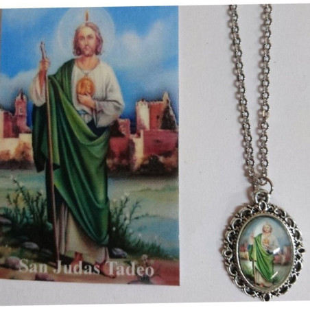 Emaillierte Medaille St. Jude Thaddäus 14mm mit Stempel